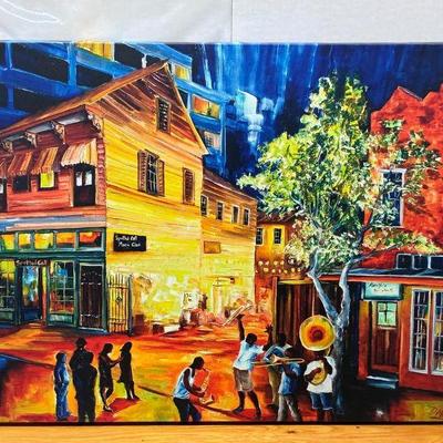 Aaa5067 oil on canvas giclee new orleans second line local pickup