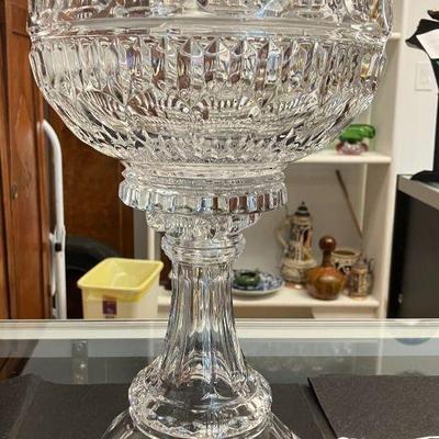 Antique Large Crystal Pedestal 13.5 Compote Bowl AAA1967 $350