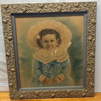Aaa attic art aaa5077 framed pastels on paper little girl local pickup