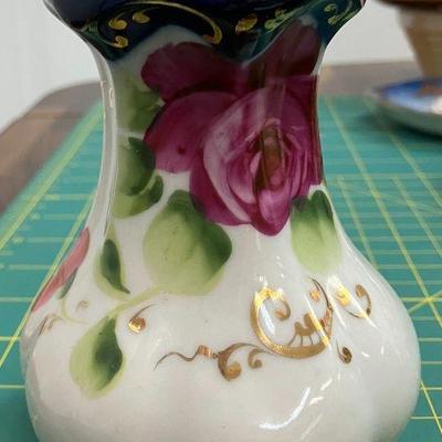 Rare Hand Painted Cobalt Blue w/Flowers & Gold Accents Sugar Shaker AAA2166JM