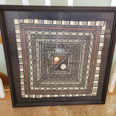 TAHITIAN FRAMED TEXTILE IN BEAUTIFUL CREAMS AND BROWNS
