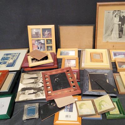 LOT OF PICTURE FRAMES - ASSORTED WOODS & COLORS 