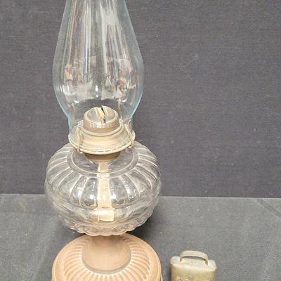 VINTAGE HURRICANE LAMP & BELL