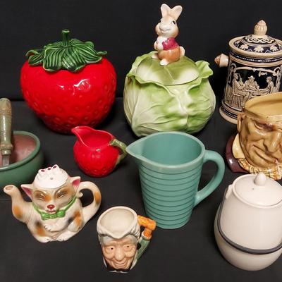 SWEET AND ECLECTIC COOKIE JARS AND POTTERY
