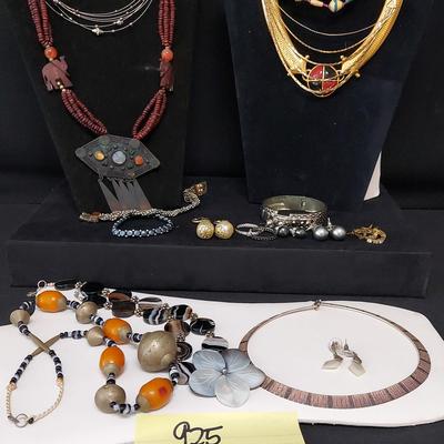 COSTUME JEWELRY WITH SOME STERLING SILVER PIECES 