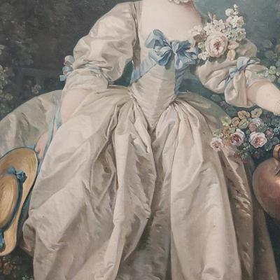 FRANCOIS BOUCHER'S PORTRAIT OF MADAME BERGERET FRAMED PRINT