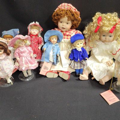 Eleven Dolls With Porcelain Faces