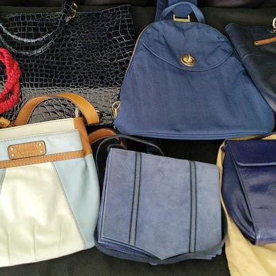 BLUE DESIGNER PURSES & HANDBAGS - ASSORTED - PATOU,  ERRE, TIGNANELLO,  