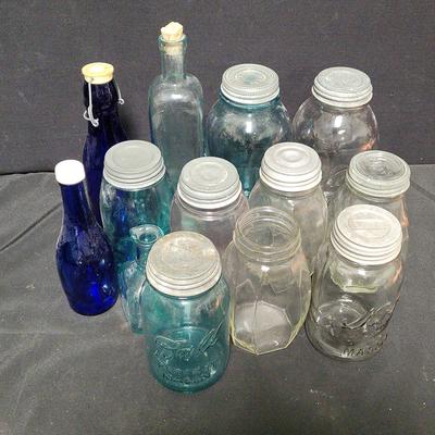 13 DECORATIVE BOTTLES AND JARS - VINTAGE & CONTEMPORARY 