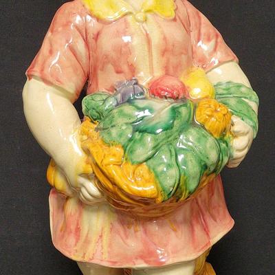 LARGE SCALE YOUNG GIRL WITH FOOD BASKET FIGURINE 