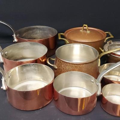 GREAT COLLECTION OF COPPER POTS & PANS