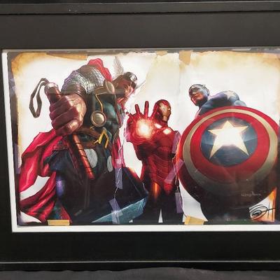 MARVEL'S SUPERHERO LITHOGRAPH SIGNED PRINT