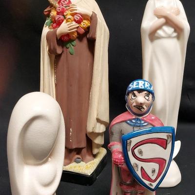 FOUR DECORATIVE CATHOLIC STATUES