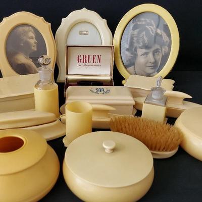 VINTAGE CELLULOID BOUDOIR SET 