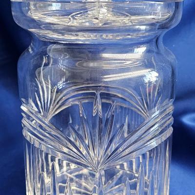SIGNED WATERFORD CALAIS PATTERN COOKIE JAR & LID VINTAGE CRYSTAL SIGNED MARQUIS