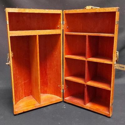 MID-CENTURY WOODEN BARREL TRAVEL BAR