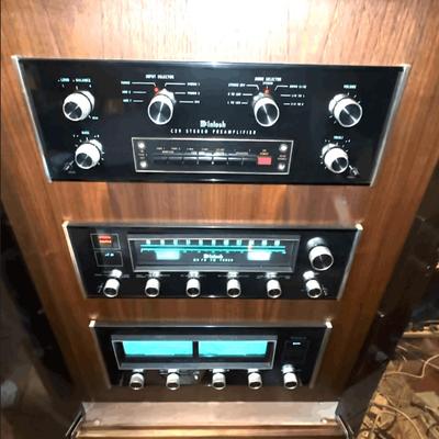 Vintage McIntosh Audiophile Stereo System with Thorens Turntable in Cabinet