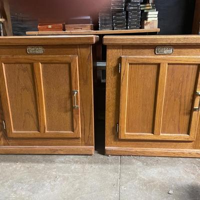 Vintage White Clad Oak Icebox-Style Cabinet by Simmons Hardware Co.