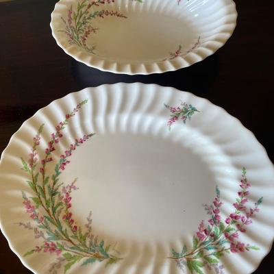 Royal Doulton “Bell Heather” Oval Platter and Serving Bowl – Bone China
