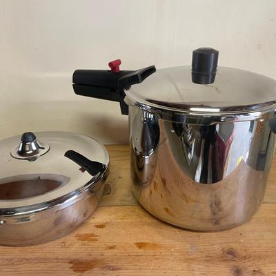 Stainless Steel Pressure Cooker & Frying Pan Set – Heavy-Duty Cookware