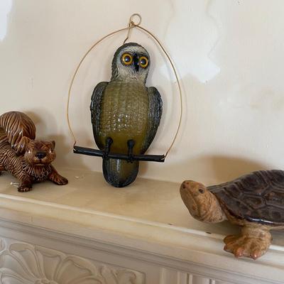 Vintage Ceramic Animal Figurines – Owl, Turtle & Squirrel (3-Piece Lot)