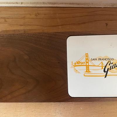 Vintage San Francisco Giants “Capri Party Block” Walnut Serving Board & Bar Tool Set