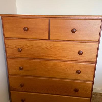 6-Drawer Tall Wood Dresser with Round Pulls