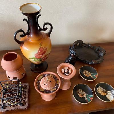 Eclectic Decorative Accents Lot – Vases, Trays, Miniature Plates, and More