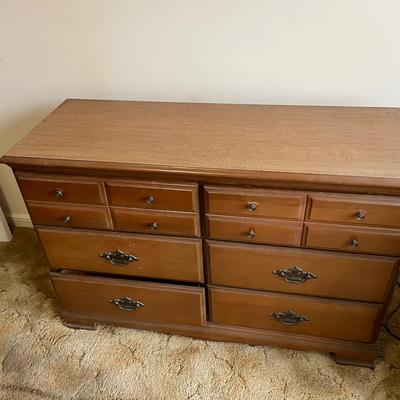 Wood Dresser with Brass Hardware