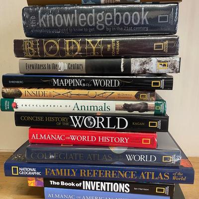 National Geographic Reference Book Lot – 15 Volume Set on History, Science, World Atlas, and More