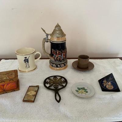 Mixed Lot of Vintage Collectibles – Steins, Mugs, Trinket Box & More