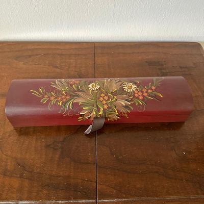 Hand-Painted Alsatian Wooden Box 
