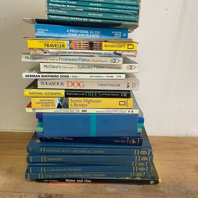 Nature, Fishing, and Field Guide Book Lot –Outdoor Life, National Geographic, Dogs, & Astronomy