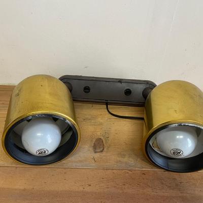 Vintage Mid-Century Brass Double Spotlight Wall Sconce