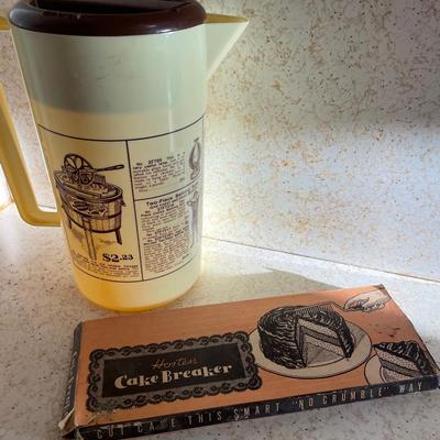 Vintage Hostess Cake Breaker with Original Box & Sears Roebuck 1906 Pitcher