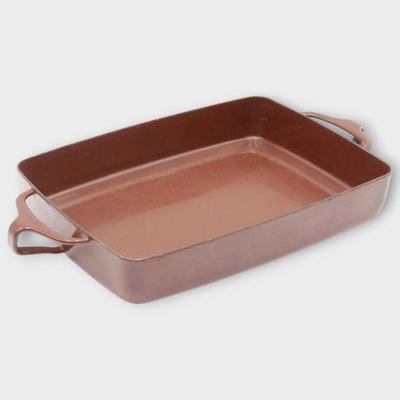Dansk Brown Enameled Cast Iron Pan with Handles