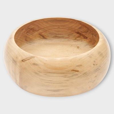 Hand-Turned Wooden Bowl with Natural Finish