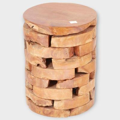 Live Edge Wooden Block Side Table or Stool