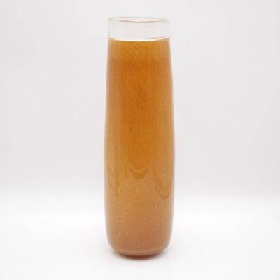 Inside-Painted Glass Vase with Golden Brown Paint