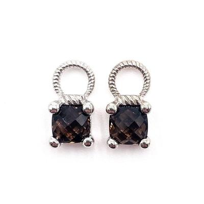 Judith Ripka 925 Sterling Silver & Faceted Smoky Quartz Charms