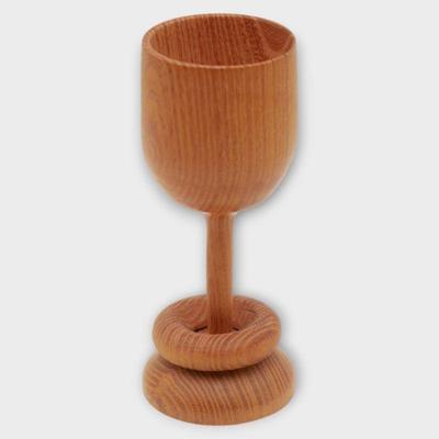 Turned Wood Goblet With Moveable Ring
