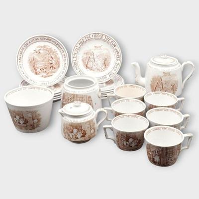 W. Hanley & Co. 16-Piece Nursery Rhyme China Set