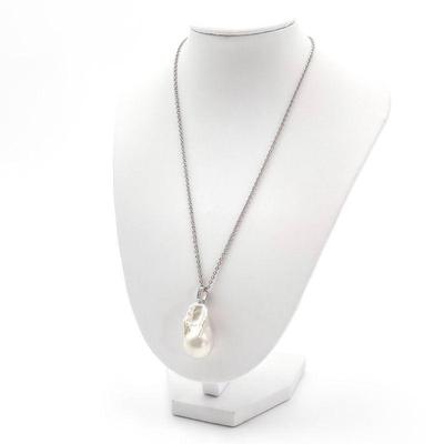 925 Chain Necklace with Baroque Pearl Pendant