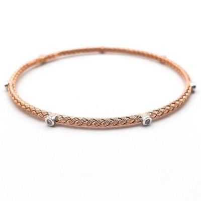 925 Italy JCM Gold-Tone CZ Bracelet
