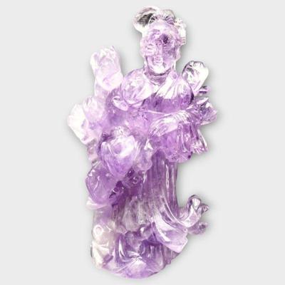 Carved Purple Amethyst Female Figurine