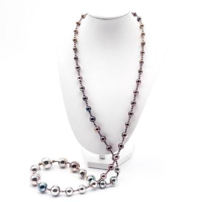 925 Sterling Silver Beaded Necklace  