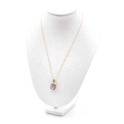 VK 925 CZ Pendant Gold-Tone Necklace