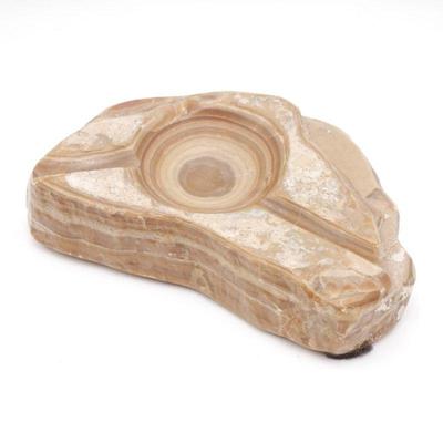 Hand-Carved Banded Onyx Ashtray from Mexico