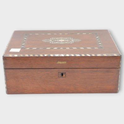 Antique Portable Writing Desk with Abalone Inlays