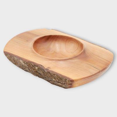 Hand-Turned Live Edge Wooden Log Bowl Signed by Steve C.